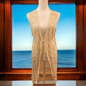 Crocheted duster or bathing suit cover up